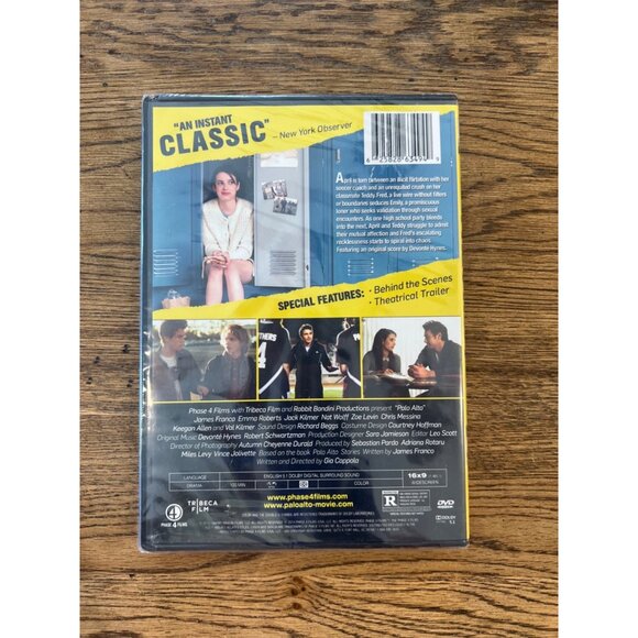 Palo Alto DVD 2014 Drama Movie Gia Coppola Emma Roberts James Franco New Sealed - Picture 2 of 3